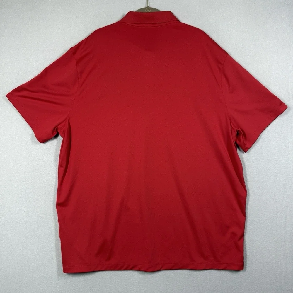 Nike Polo Shirt Mens XXL 2XL Red Jim Beam Whiskey Logo Golf Performance Logo